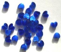 30 6mm Sapphire Fiber Optic Cats Eye Heart Beads